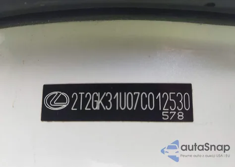 2007 Lexus Rx 350 z USA, uszkodzony, nr VIN 2T2GK31U07C012530